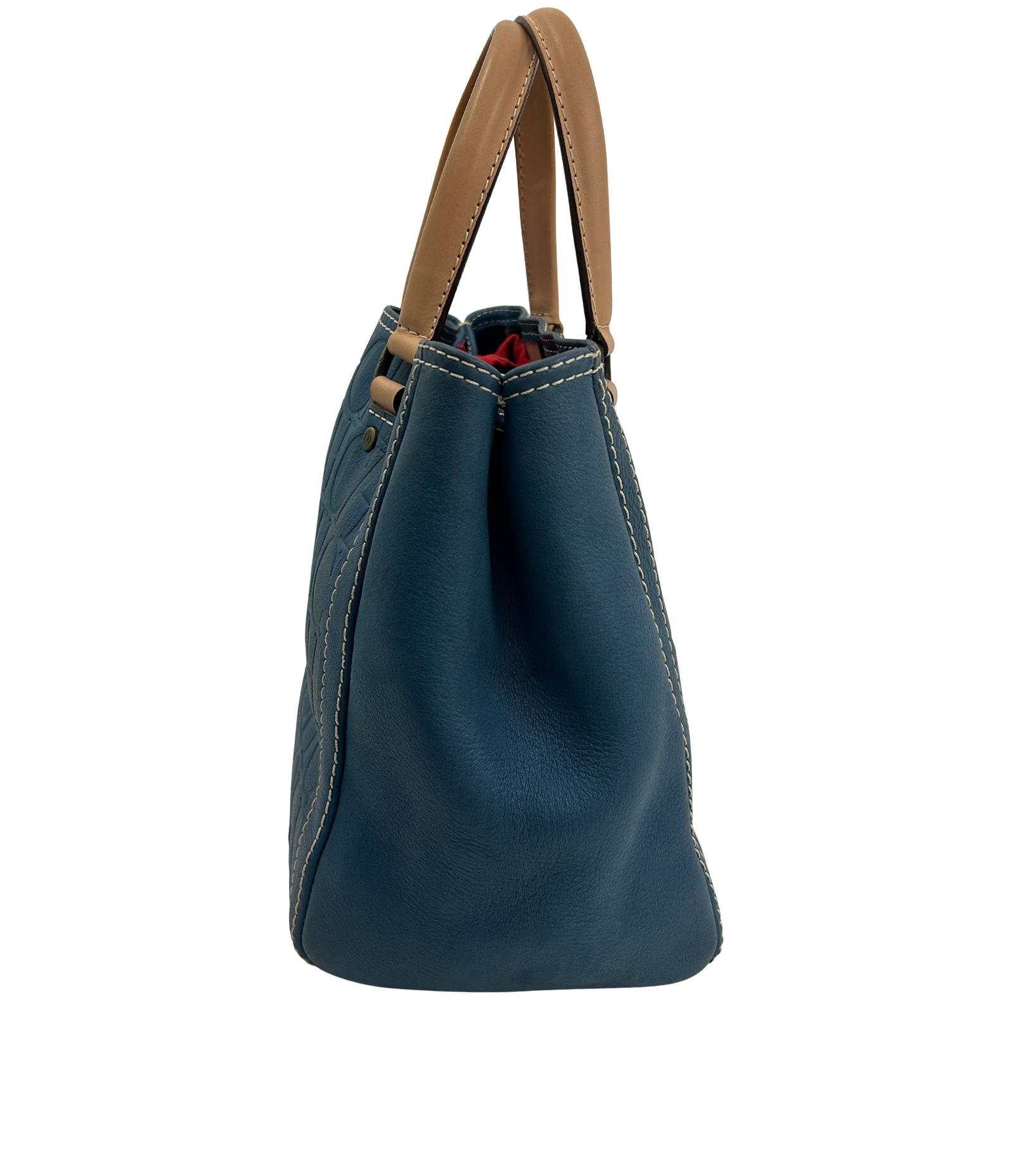 Tote Small CH, 320&euro;, Bolso, Azul, Animal - Piel, Vista lateral